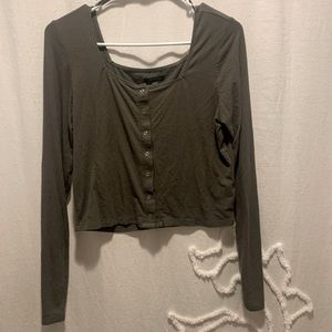 Off Shoulder Button Down Olive Green Size Small Wild Fable Shirt